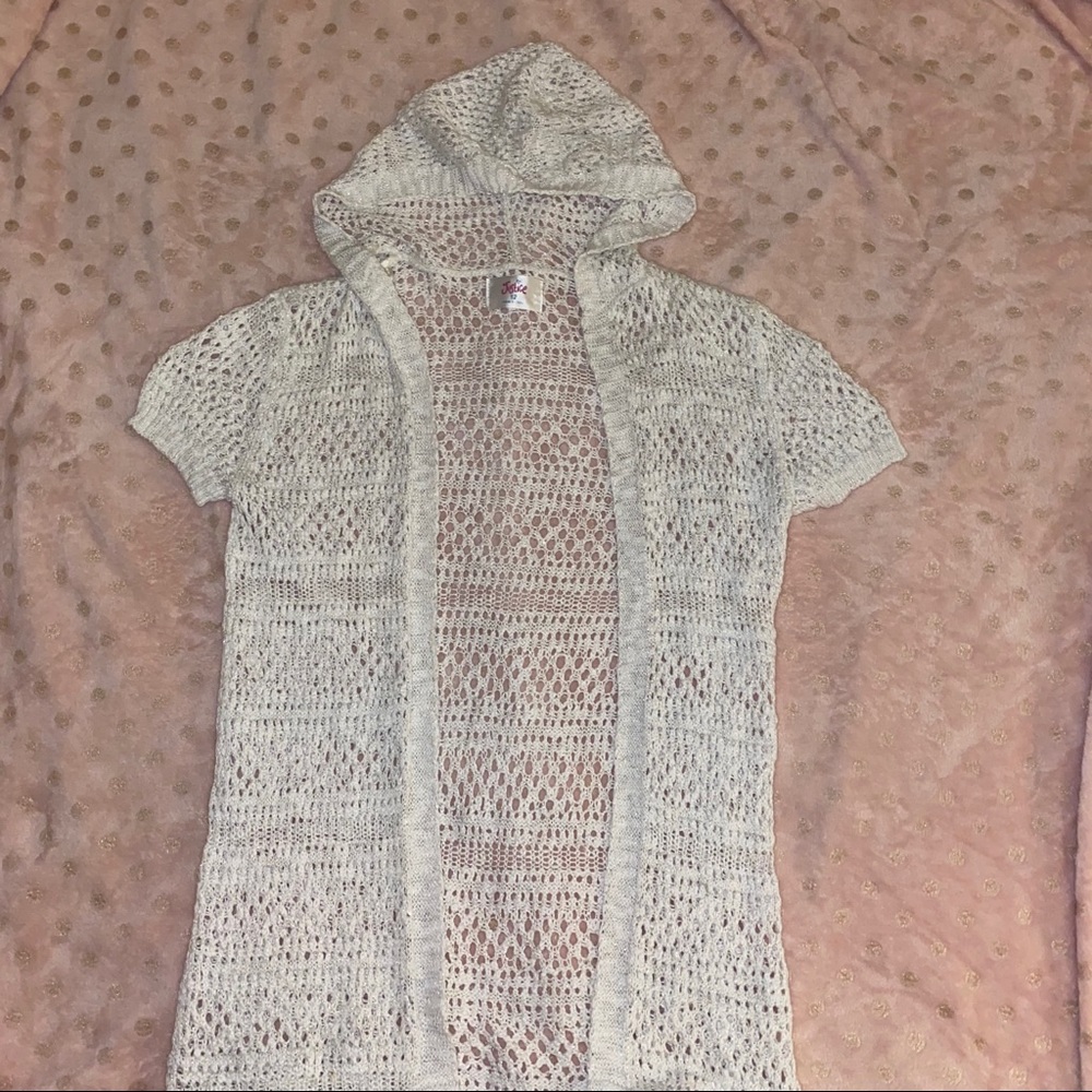 Justice White Long Cardigan with Hood